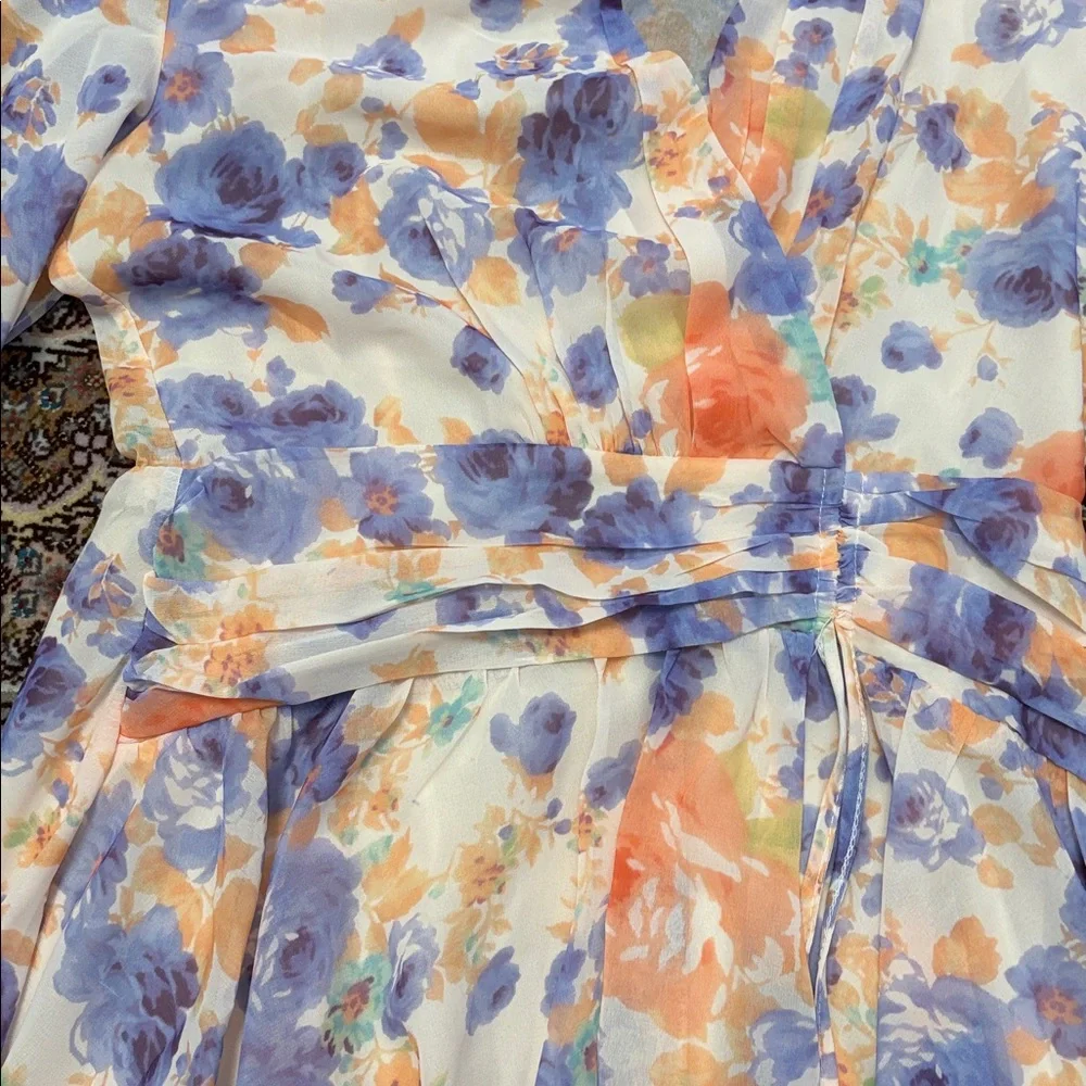 Zara Kids Floral Dress in Orange and Purple - Picture 6 of 9